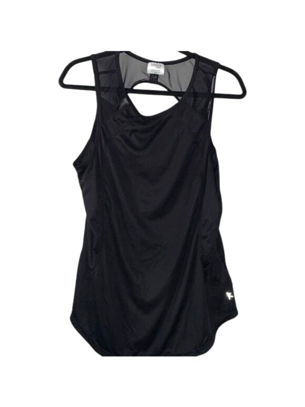 Danskin Now Black Mesh Back Active Tank Top XL 16-18 Polyester/Spandex Womens At